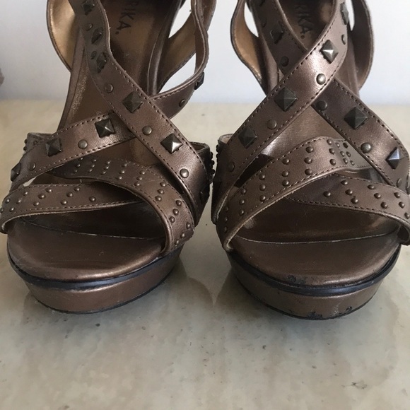 Bronze Studded Heels - Picture 4 of 4